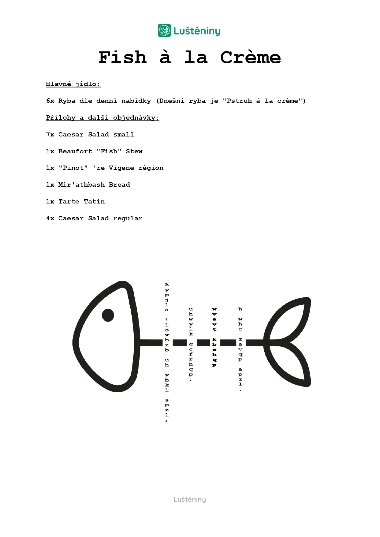 Šifra Fish à la Crème (1)